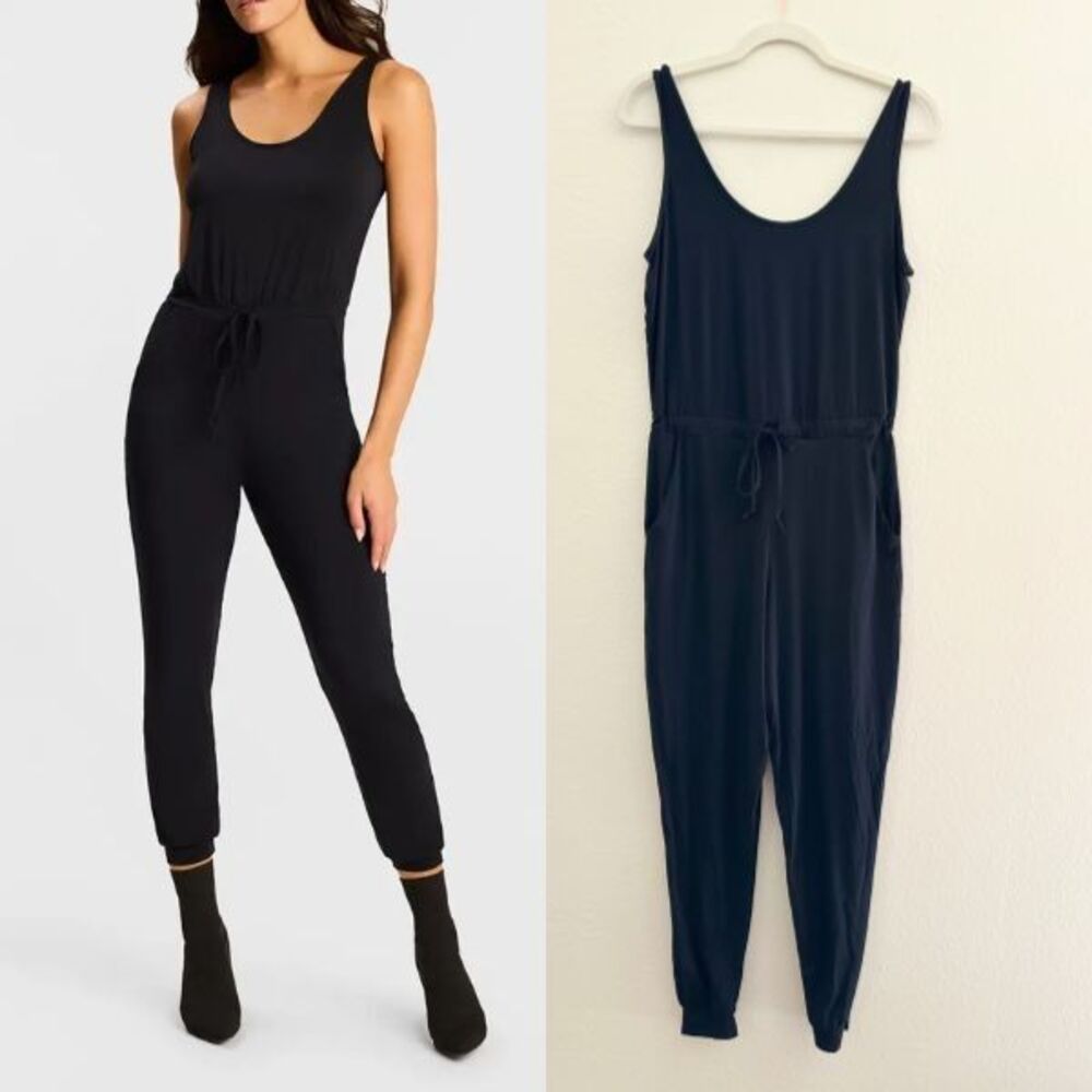 Commando Butter Tank Lounge Jumpsuit Black Micro Modal Scoop Neck Women's Small